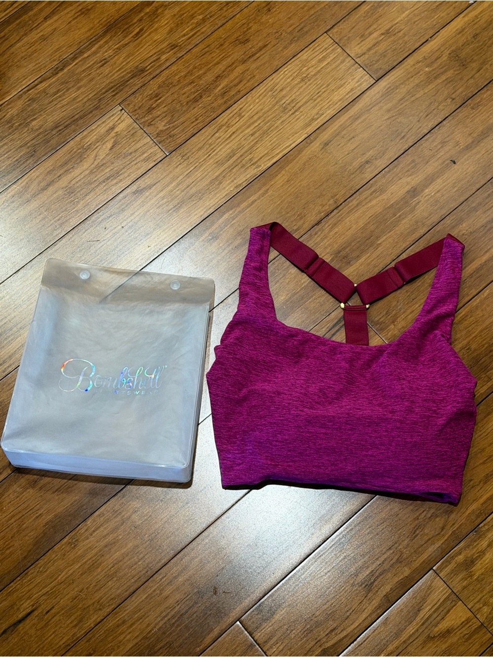 Bombshell Sportswear Long Line Bra Magenta L